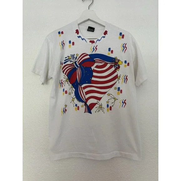 Vtg 90s Screen Stars T-Shirt XL Hand Painted All Over Single Stitch - Picture 1 of 10